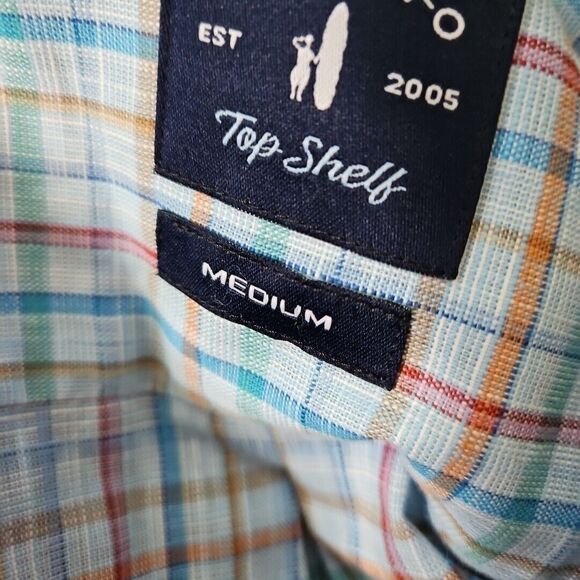 Johnnie-O Shirt Button Up Shirt Mens Medium Long Sleeve Top Shelf Blue Plaid - Picture 2 of 12